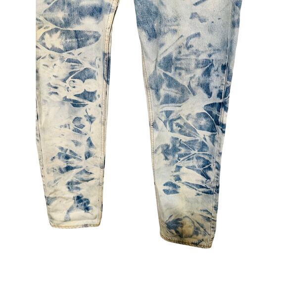 Vintage Levi’s Tie Dye 505 Style Wide Leg Bleached Washed Loose Fit Denim Jeans - Picture 9 of 10